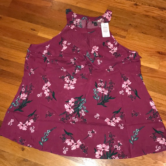 Torrid Floral Ruffle Front Blouse - Picture 2 of 5